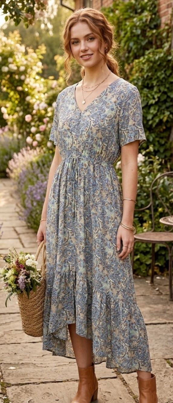 Mason & Belle prairie style floral maxi dress